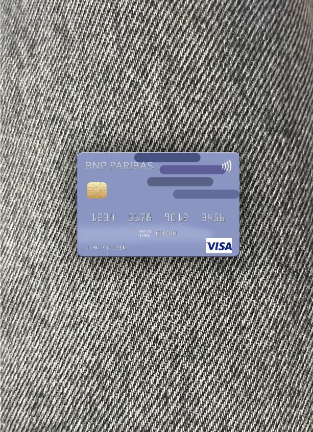 Download USA BNP Paribas Bank visa card photolook front Photoshop template